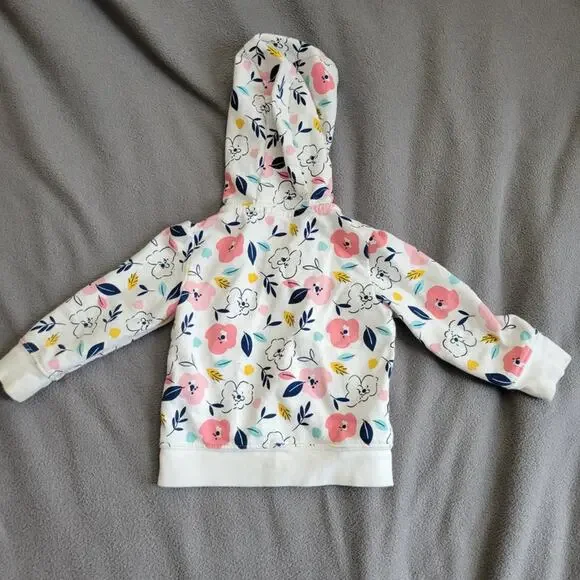 Simple Joys by Carters Baby Girls Floral Jacket 6 9 Months Pink White - Picture 8 of 10